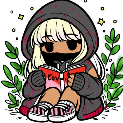 girl in oversized hoodie reading a book
