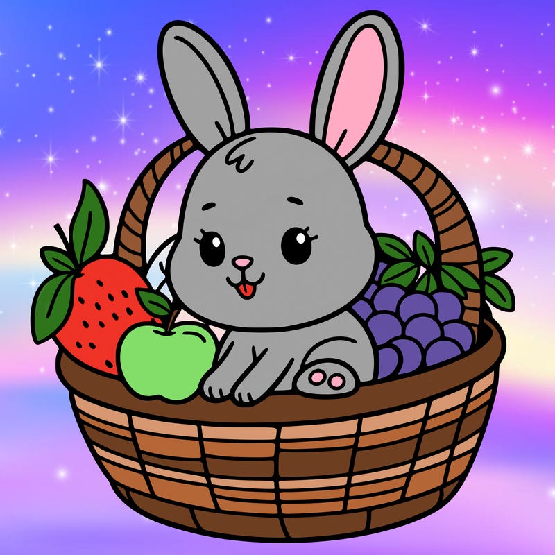 bunny in a fruit basket