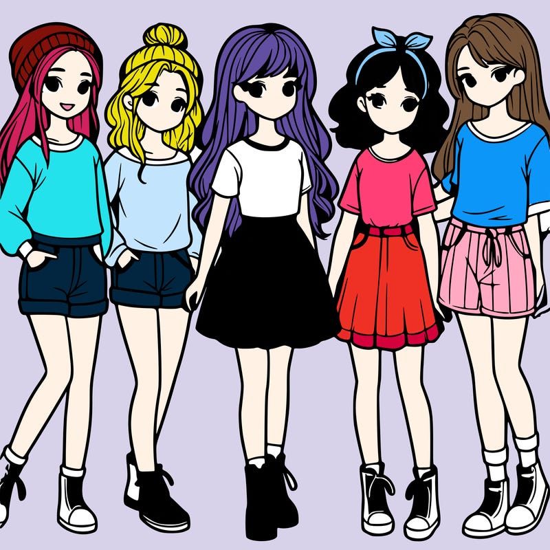 a group of five girls