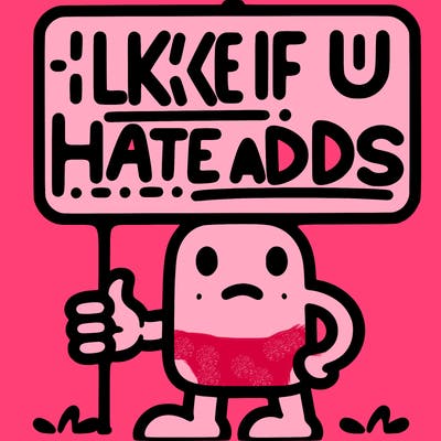 sign that says like if u hate adds