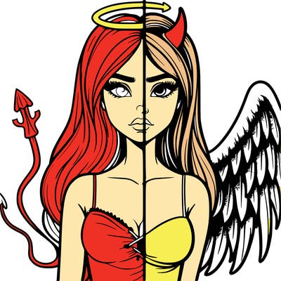 devil vs angel realistic girl