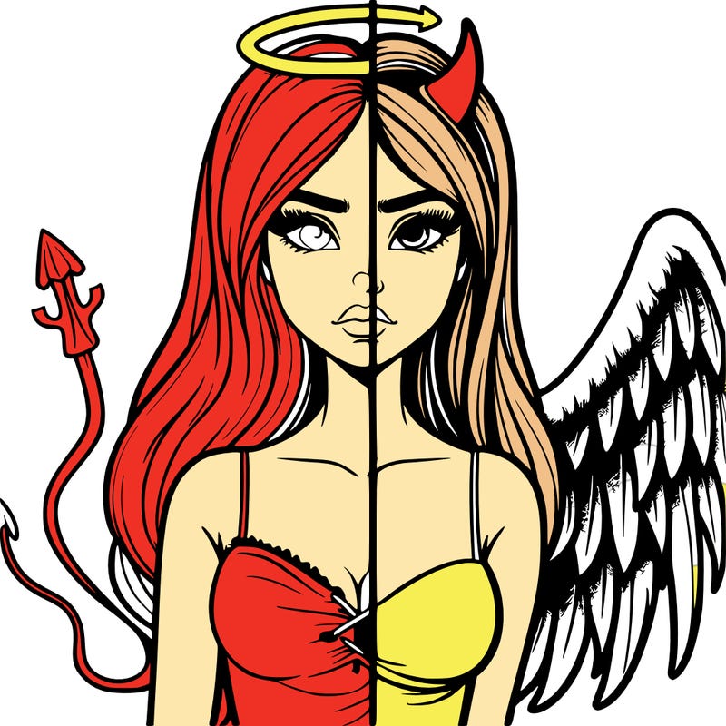 devil vs angel realistic girl