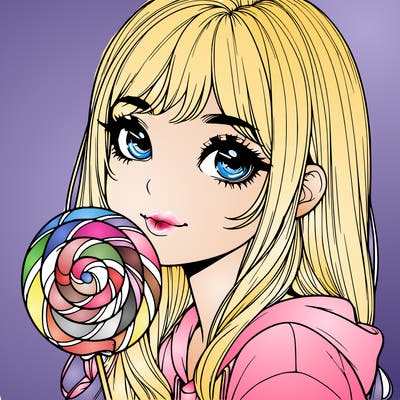 realistic girl with a lollypop
