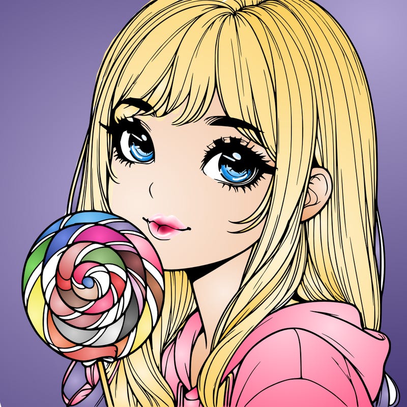 realistic girl with a lollypop