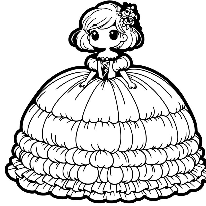 a girl with a massive puffy dress