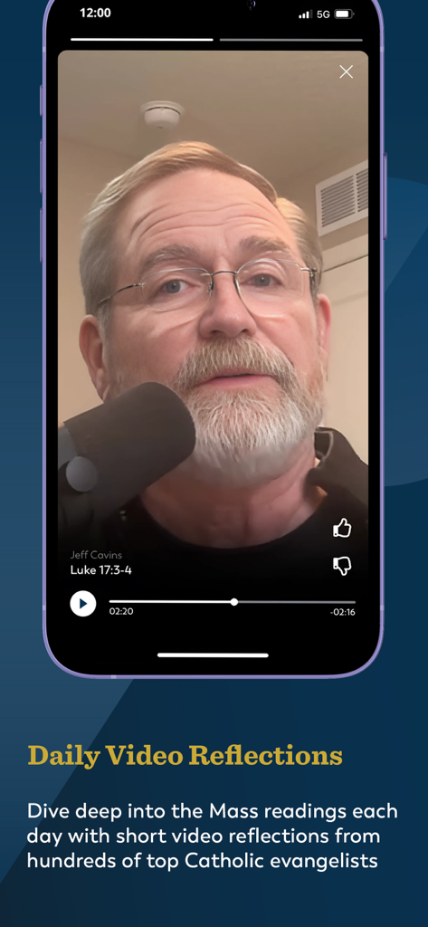 Jeff Cavins giving a daily video reflection in the Ascension Catholic Bible app.
