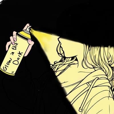 a realistic girl spray, painting