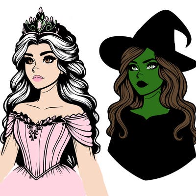 princess and witch realistic