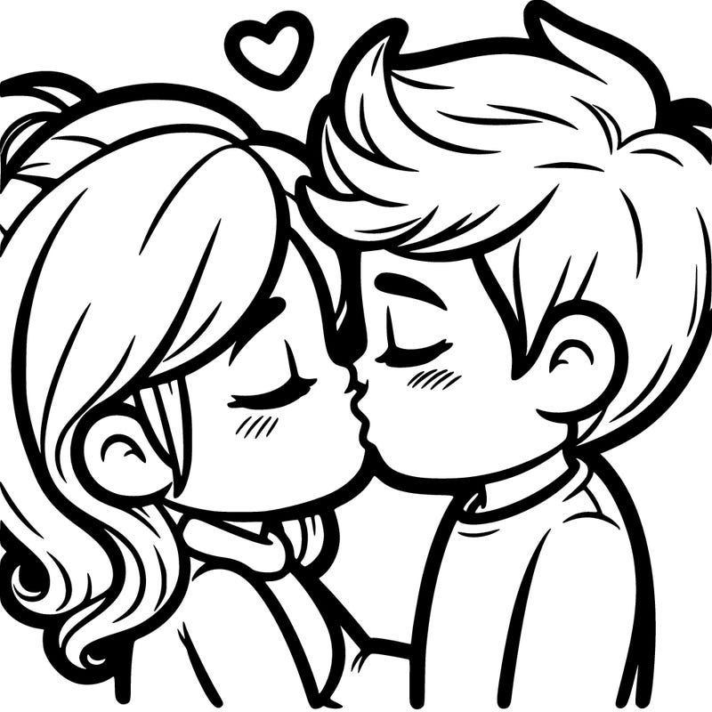 a girl and a guy kissing