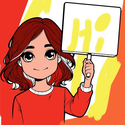 realistic girl holding up a sign