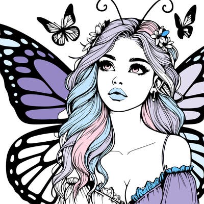 butterfly fairy realistic girl