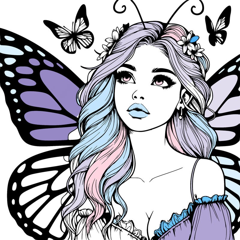 butterfly fairy realistic girl
