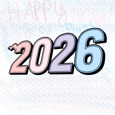 2026 in big font covering the whole paper no one else in it just the numbers... 2026