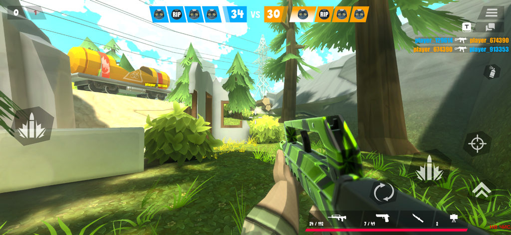 Tactic Shot: FPS Pixel Shooter - First person view of Tactic Shot FPS Pixel Shooter featuring pixelated graphics and a tactical rifle.