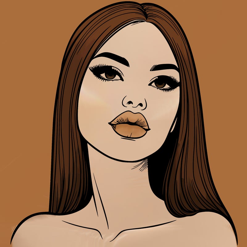 realistic woman with full lips