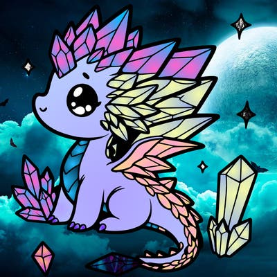 little cute crystal dragon