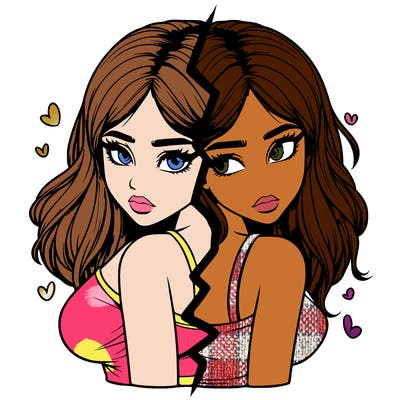 realistic girl split