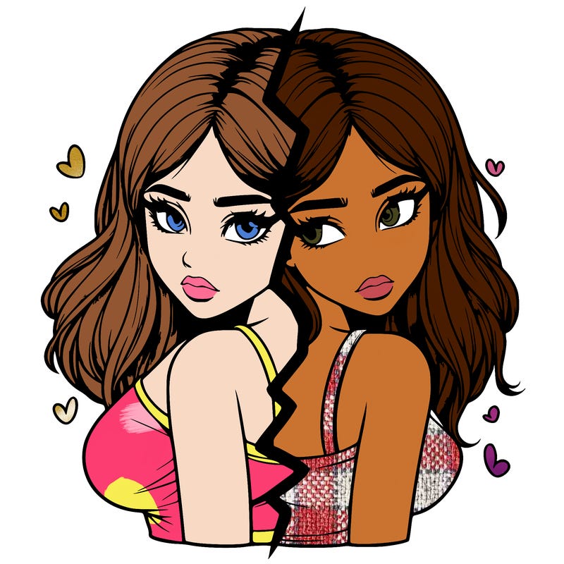 realistic girl split