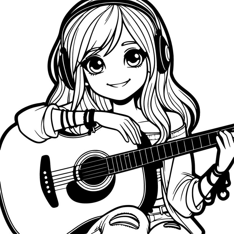 teenage girl with guitar