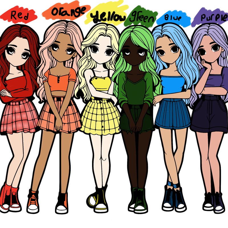 a group of girls realistic