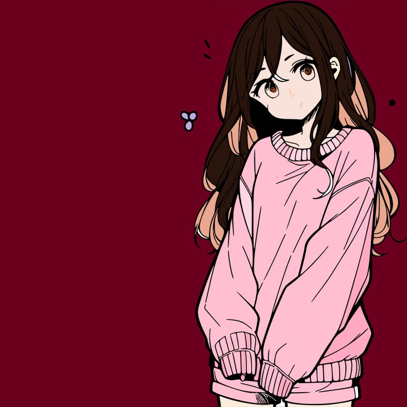 manga teen girl  in a sweater and baggy pants