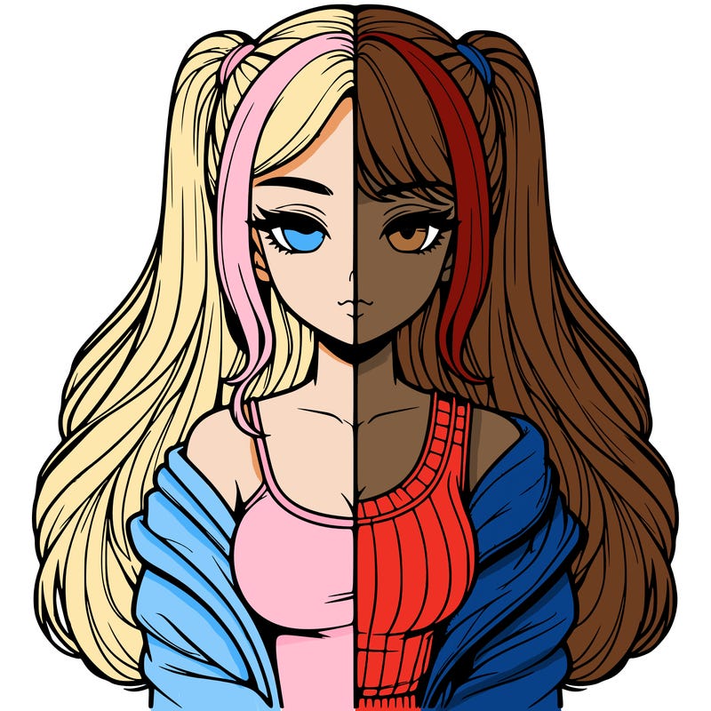 realistic girl split