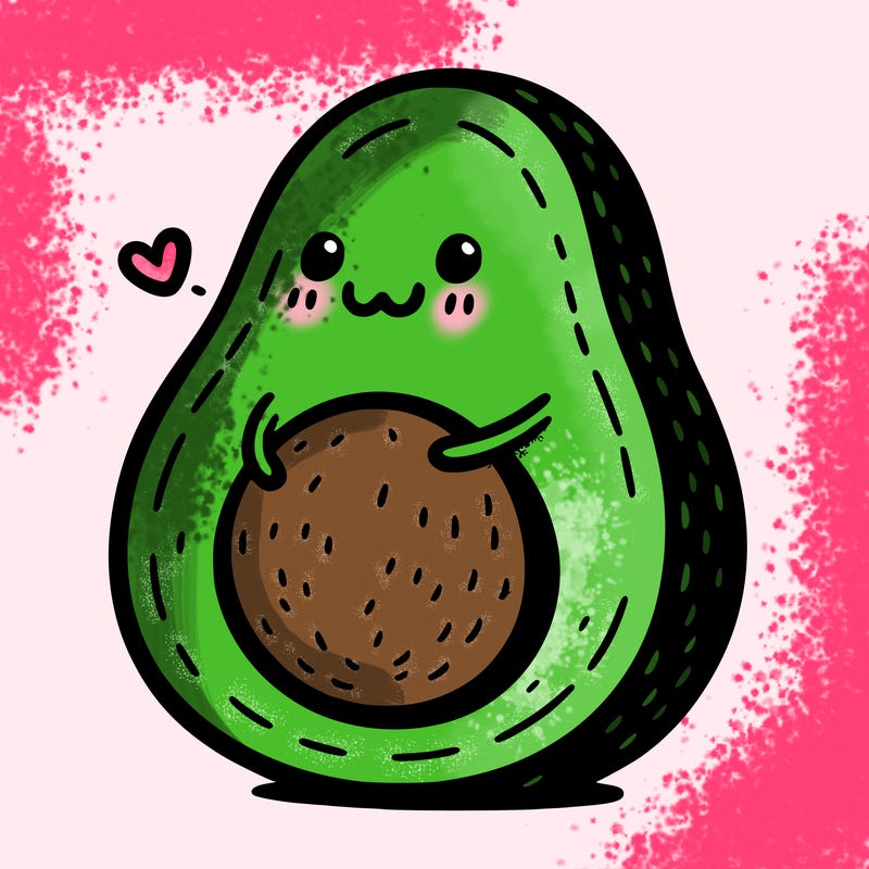an avocado hugging an avocado