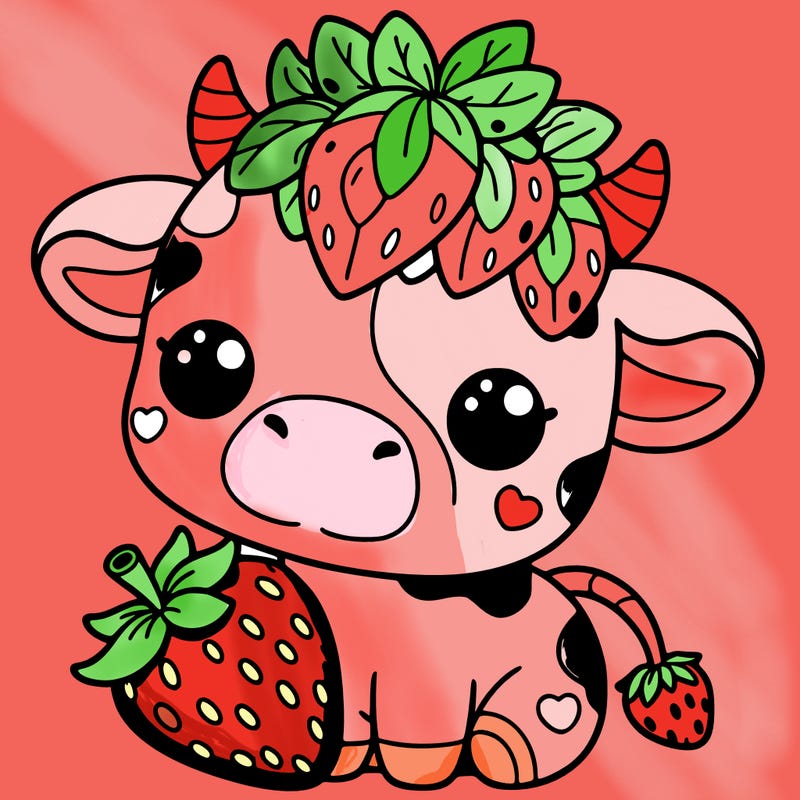 cute strawberry cow