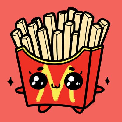 a cute. french fries