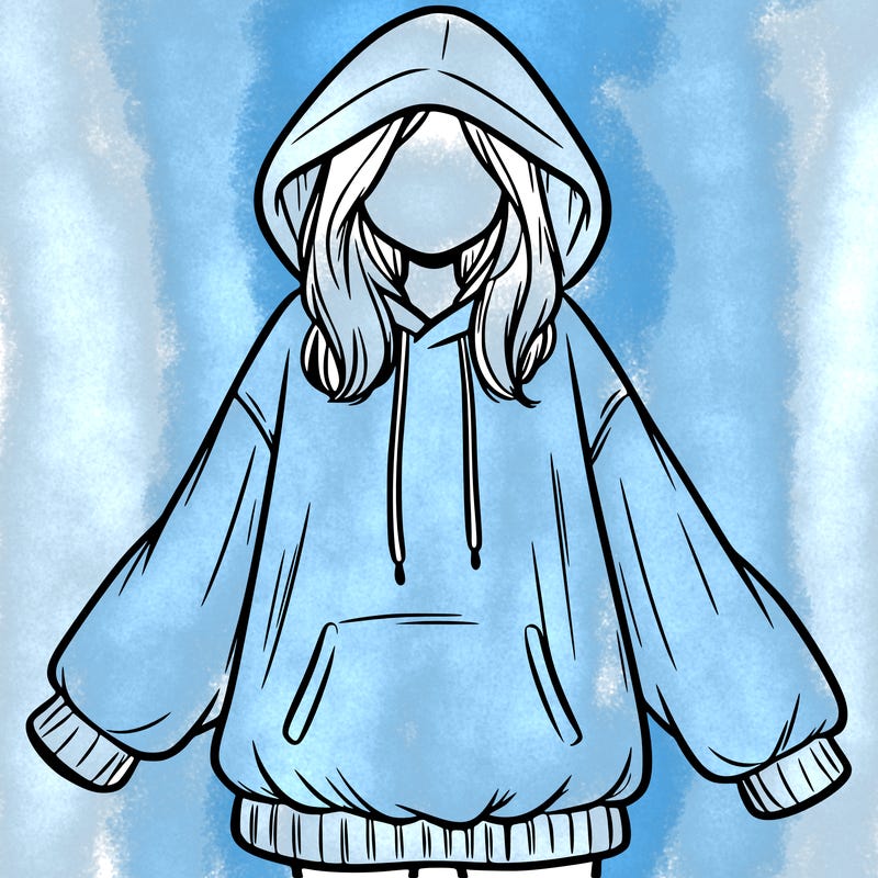 girl in oversized hoodie