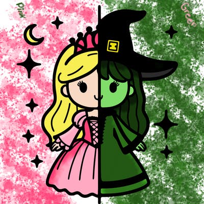 split princess and witch