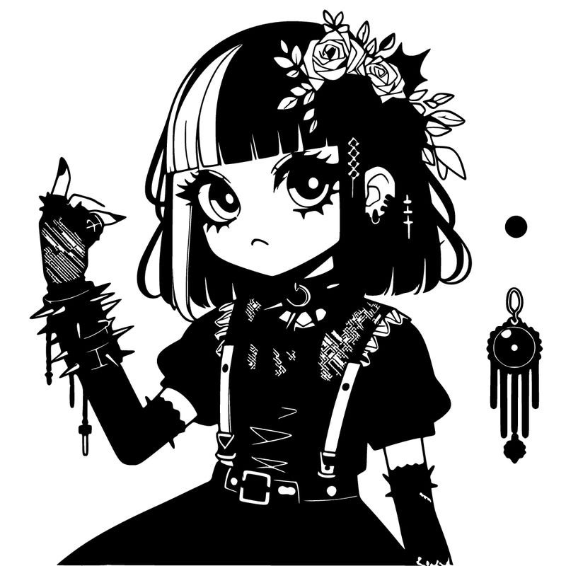 goth anime girl