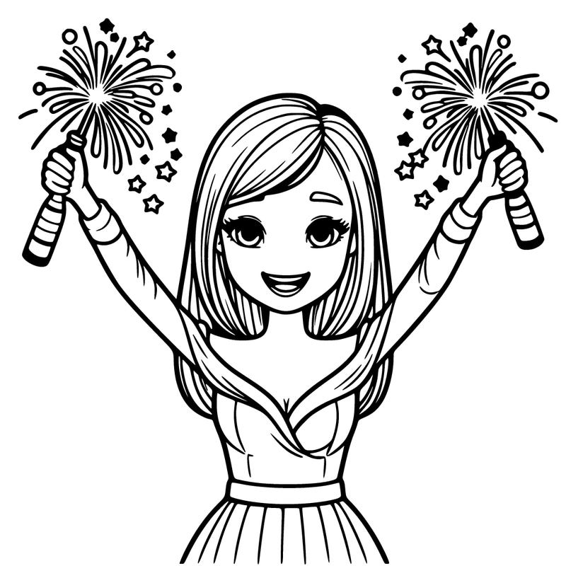 realistic new years girl realistic