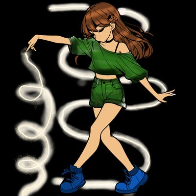 realistic girl danceing