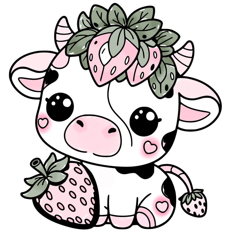 cute strawberry cow