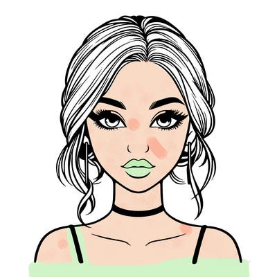 realistic girl with makeup on