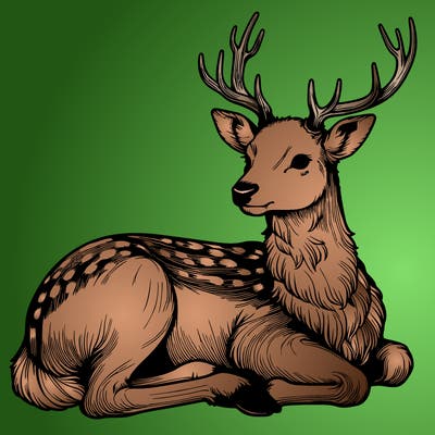 realistic deer with antlers