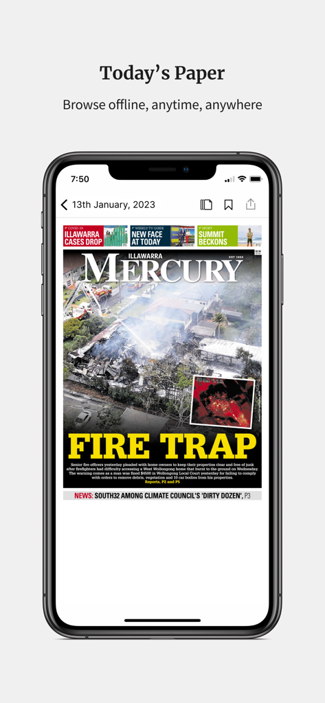 Illawarra Mercury - Digital replica of the daily newspaper in the Illawarra Mercury app