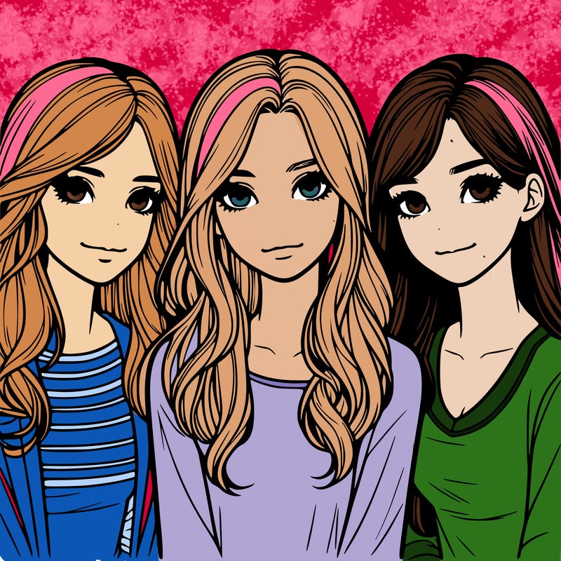 three realistic girls