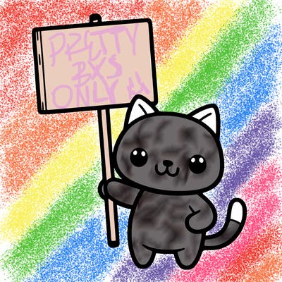 cat holding a sign