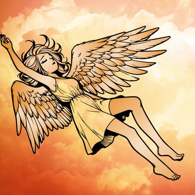 a falling angel realistic