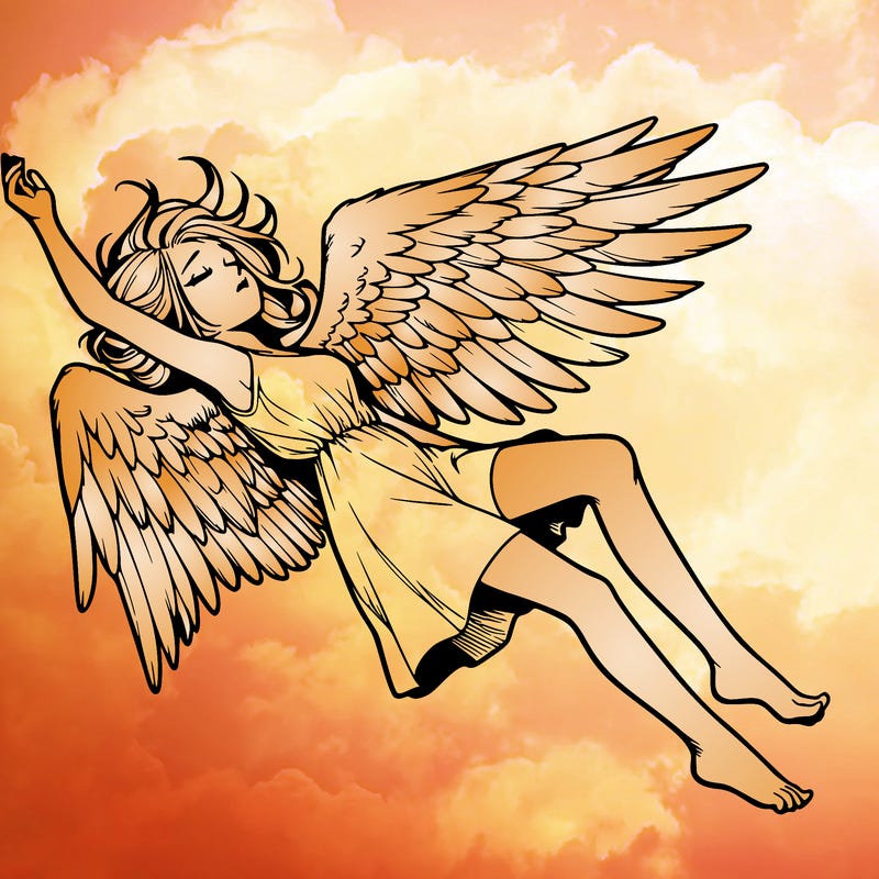 a falling angel realistic