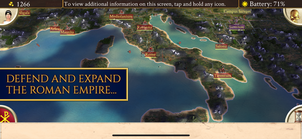 Strategic campaign map of the Roman Empire in ROME Total War Barbarian Invasion