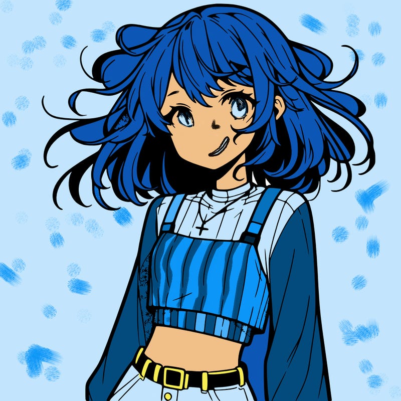 anime girl with crop top