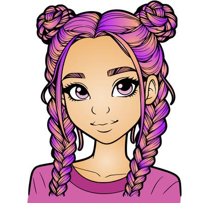 realistic girl with braids