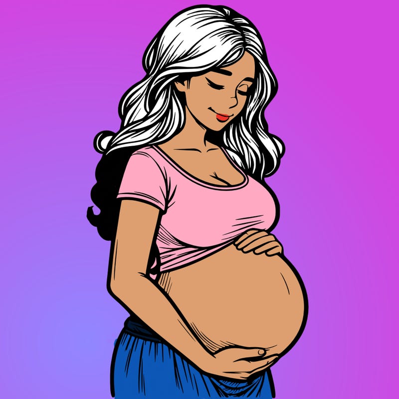 woman heavily pregnant realistic