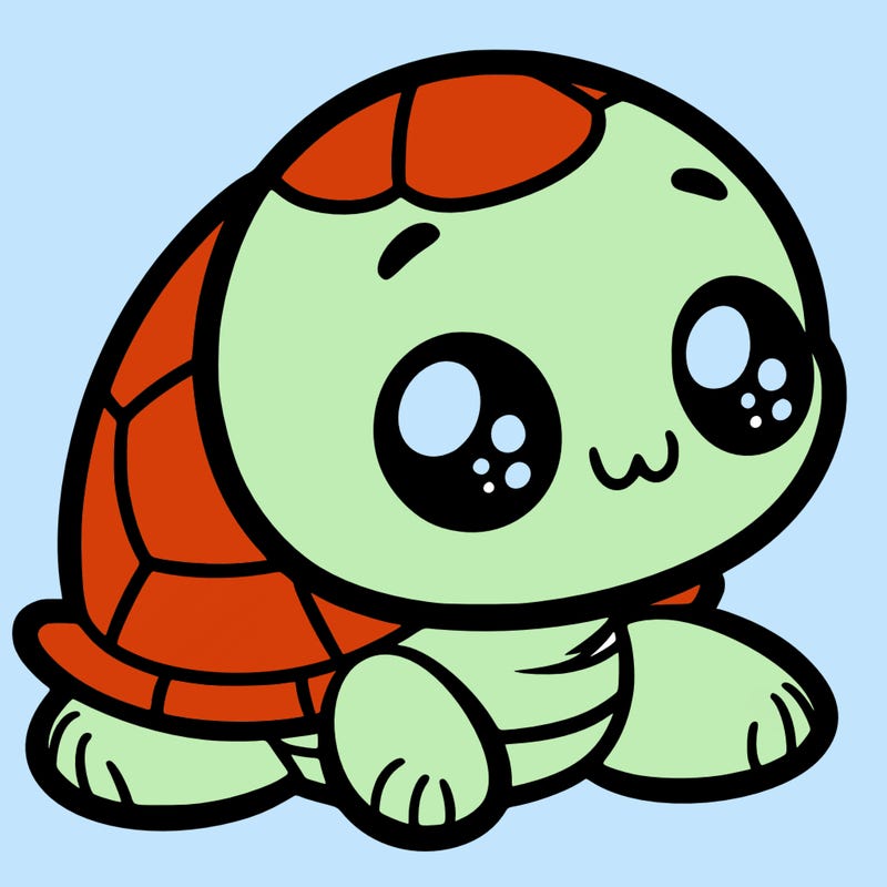 cute little animated turtle