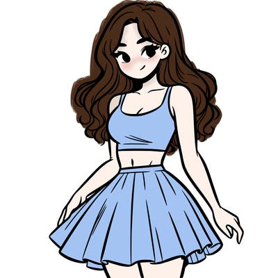 woman in a skirt and crop top