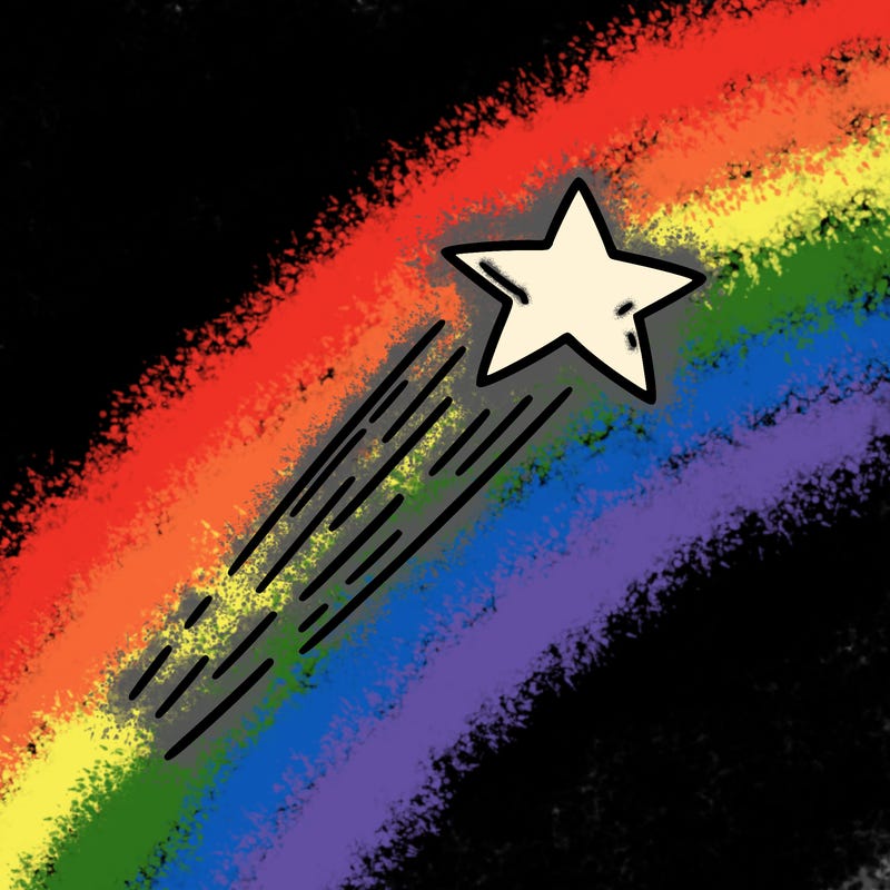 a shooting star in the sky