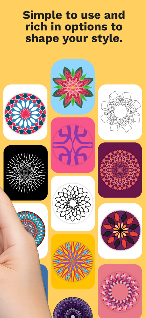 A collection of diverse mandala designs and patterns showing various colors and geometric shapes
